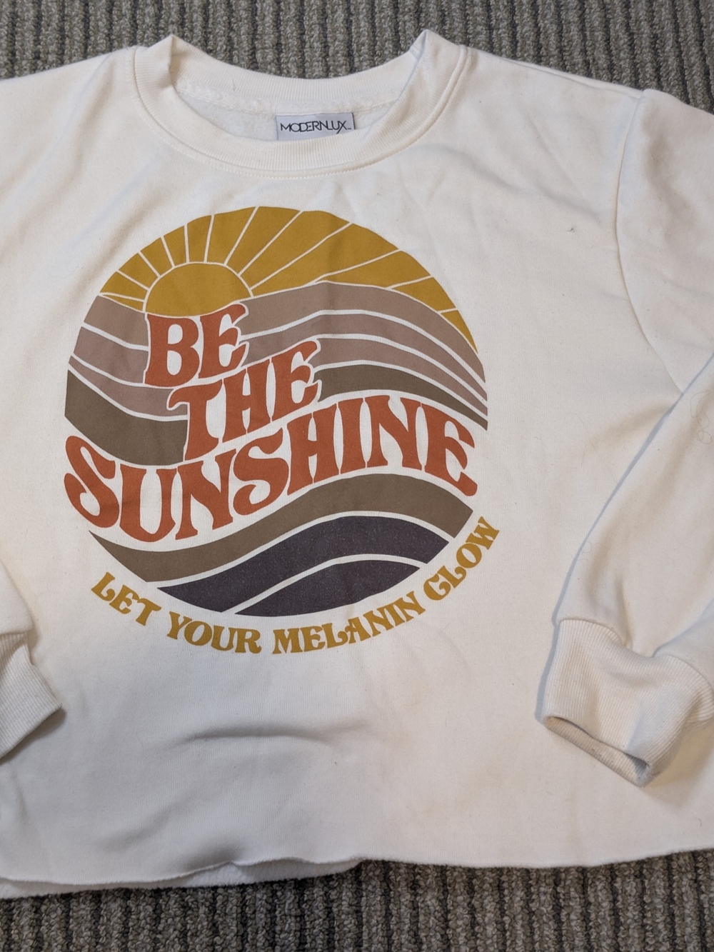 Modern Lux "Be The Sunshine" Graphic Sweatshirt - Cream